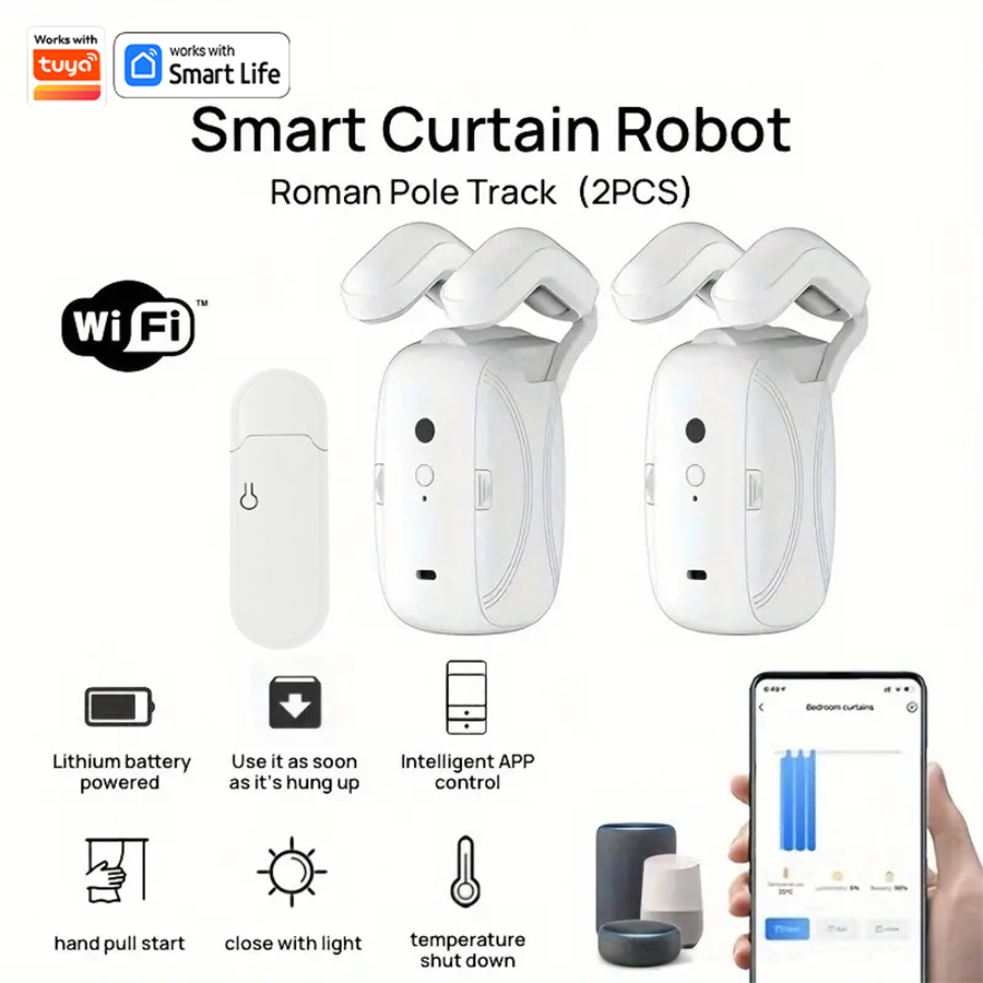 1/2pcs Smart WiFi Curtain Robo - Smart Curtain Robot のレビューと価格
