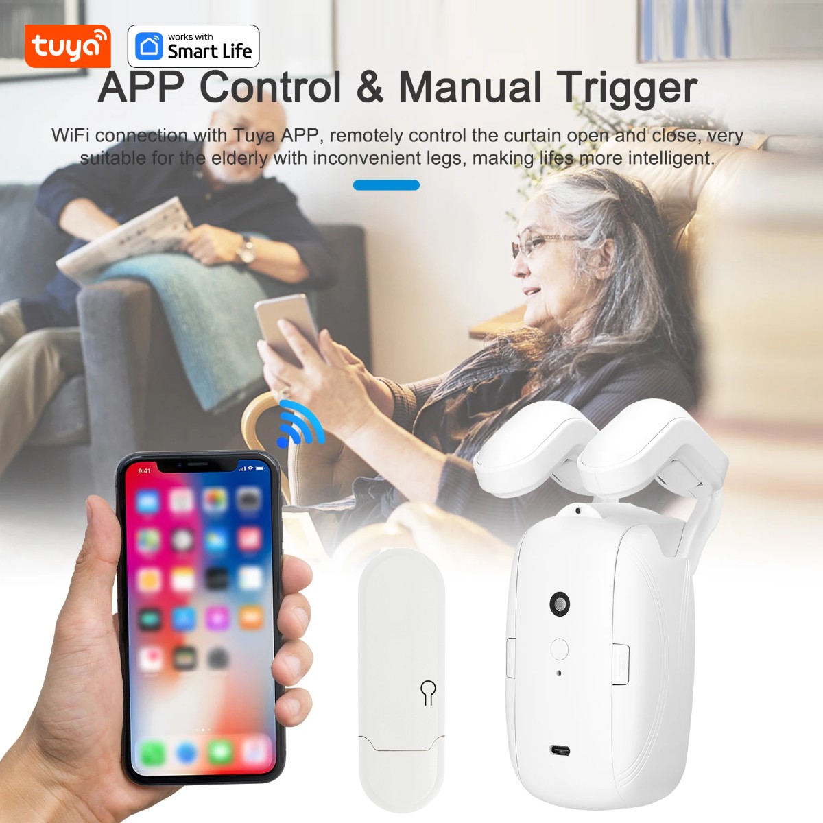 1/2PCS Tuya Smart WiFi Curtain - Smart Curtain Robot のレビューと価格