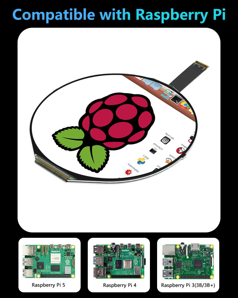 5 Inch IPS 1080*1080 Round Scr - Smart Home Raspberry Pi のレビューと価格
